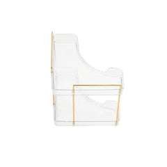 Transparent Triangular Storage Rack Golden Multi-layer, Cosmetic Layered Organizer Design, Suitable for Vanity Bedroom Bathroom, Corner Space Utilization Storage Skincare Products