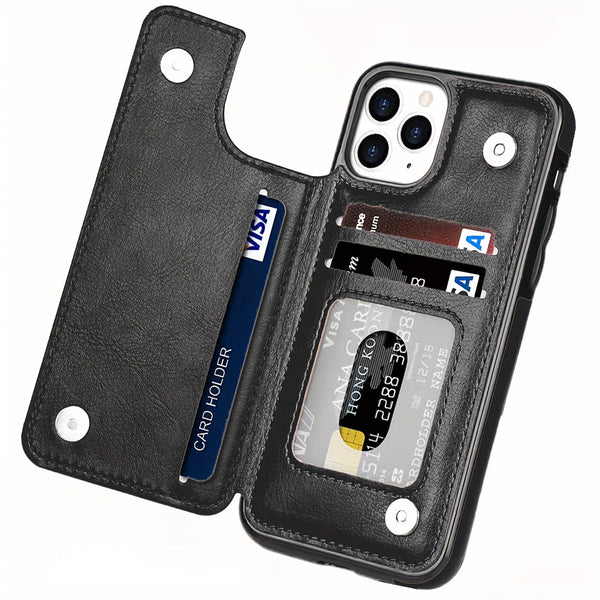 Phone Case -Cardholder-Style Phone Case, Convenient. for Iphone 17 Promax/Pro/ Air, 16 Plus, 15, 14 Pro Max, 13, 12, 11. Gift for Friends, Boys, Girls Or Family. This Business Shock-Resistant Protective Case Features a Solid Color