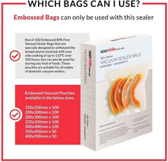 Sousvidetools | Vacuum Sealer Bags | Pack of 100 | 30Cm X 40Cm | Embossed Food Storage | Sous Vide Cooking, Freezing & Microwaving | [SVT-06005]