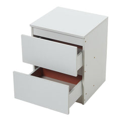 White Wooden Bedside Table With Drawers, Small Cabinet Cupboard Bedroom Furniture Storage Nightstand Unit, Modern Chest Of 2 Drawers Cabinet, Living Room Home Office Sofa Side End Table Coffee Tea Table Side Desk, Multi Functional Bedside Cabinet, 32x30x4