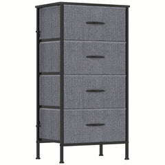 4-Drawer Chest Of Drawers with Metal Frame & MDF Wooden Top, Adjustable Feet, Anti-Tip Safety, Spacious Storage Unit for Bedroom Or Living Room (45x30x91cm/ 17.7x11.8x35.8inch)