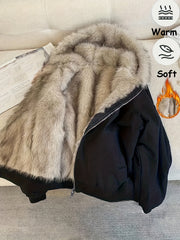 Autumn and Winter Women's Furry Jacket Coat