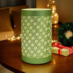 LED Table Lamps Battery Operated Cordless Desk Lights | Blue Green or Pink Flower Petal Design