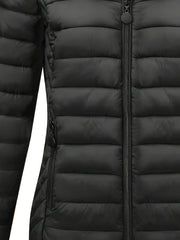 Women's Autumn/Winter Simple Lightweight Hooded Commuter Padded Coat with Pockets