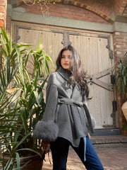 New Autumn/Winter Sophisticated Style Tie-Strap Coat for Women, Elegant and High-End, Overcoat