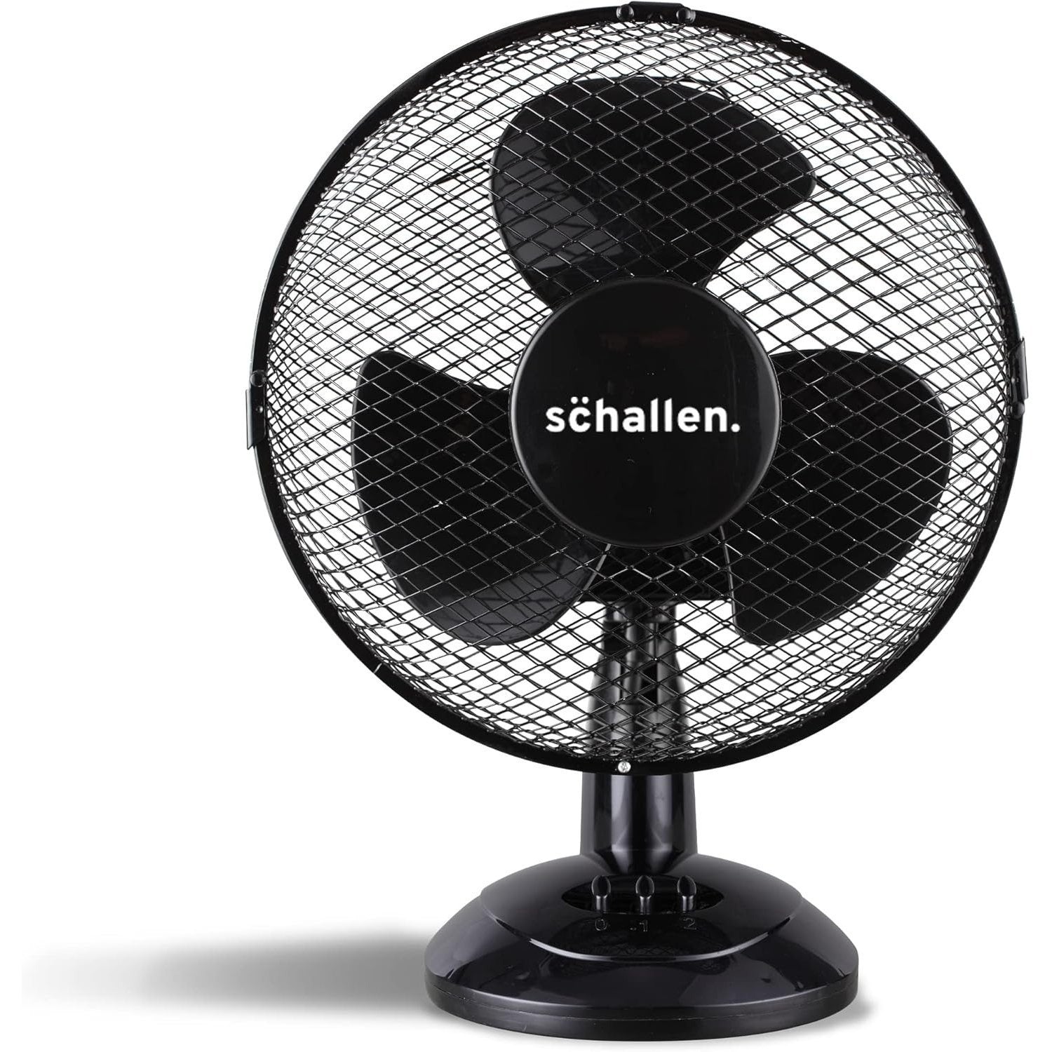 Schallen 9 Inch Portable Desk Fan Oscillating Table Fan Quiet Electric Cooling Fan 2 Speed Settings Desktop Air Circulator Home Office Bedroom Workstation Garage Small Table Fan Plastic Blade Safety Mesh Grill UK Plug Grey White or Black