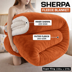 1pc Luxurious Double-Sided Sherpa Throw Blanket – Soft, Warm & Cozy Contemporary Blanket, Machine Washable, Perfect for Couch, Bed, Office & Travel, Ideal Gift
