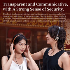 Distant Mountain Retro over Ear Hifi Headsets OOTD Vintage Metal Wired Headphones with MMCX 3.5Mm Plug
