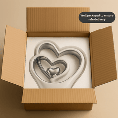25.5cm Silver Heart Statue – Modern Ceramic Heart Ornament & Decorative Sculpture for Home, Shelf & Table Décor | Elegant Gift for Weddings, Anniversaries & Housewarmings