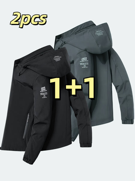 Windproof Detachable Hooded Jacket Korean Style Loose Fashion Handsome Casual Men's Top