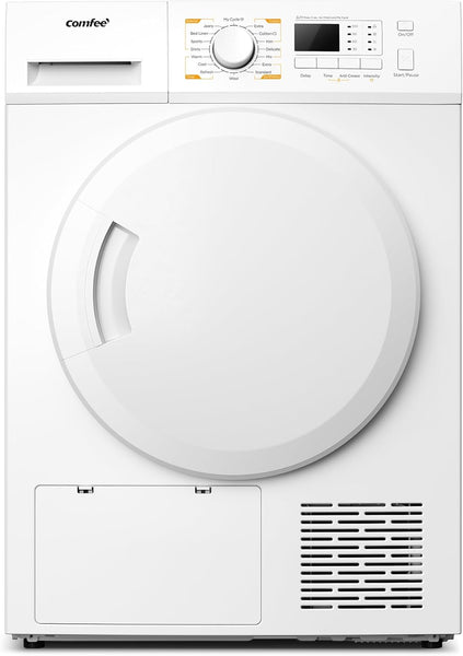 COMFEE' Freestanding Heat Pump Tumble Dryer,8Kg Front Load,16 Programmes, Auto-Dry,Anti-Crease,Refresh,White,Cfg09Eh80/W-Uk