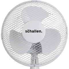 Schallen White 9 Inch Portable Desk Fan Oscillating Table Fan Quiet Electric Cooling Fan 2 Speed Settings Desktop Air Circulator Home Office Bedroom Workstation Garage Small Table Fan Plastic Blade Safety Mesh Grill UK Plug Grey White or Black