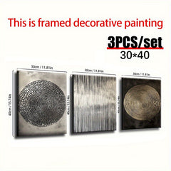 Three Wall Paintings Wall Paintings 30x40cm(11.81x 15.75inch) X3pcs Three Different Textures(1) for Home, Living Room, Coffee Shop, Office, Wall Art Decoration, Luxury Wall Hanging, 2D Flat, Perfect for Room Decor