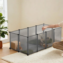 Pet Playpen, Pet Fence Indoor, Modular Animal Pen with Floor, for Hamsters, Rabbits, Hedgehogs, Ferrets