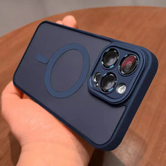 Phone case: Luxury Matte Armor for Magnetic Wireless Charging Case for iPhone 11 12 13 14 15 16 Pro Max Plus Shockproof Hard Cover