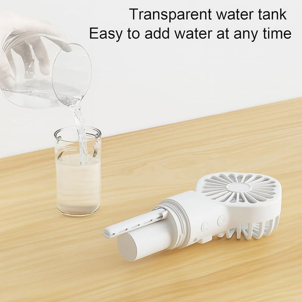 SJMR Handheld Mist Fan – Portable & Lightweight Rechargeable Mini Fan with Cooling Spray for Travel, Outdoor, Gym, Office & Summer Use