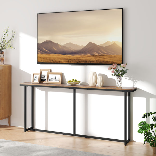 Costoffs Console Table Entryway Table, Modern Long Sofa Table Simple Wooden Side Table for Hallway Living Room Home Office, Furniture for Home, Rustic Brown
