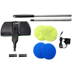 Electric Cordless Mop with Spinning Polisher & Scouring Pads - 360° Rotating Head, Dual-Speed Control, Ergonomic Handle & Telescopic Pole for Hardwood, Tile, PVC Floors - Wet/Dry Cleaning, Scratch-Free Surface Safe, Cordless & Portable Design for Ho