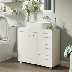 Under Sink Bathroom Cabinet, Storage Cabinet, with 3 Drawers, for Washbasins with Pedestal, 30 X 70 X 64cm, Cloud White