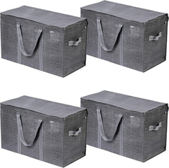 VENO 8 Pack Extra Large Moving Storage Bags with Zips, Heavy-Duty Organizer Tote, Moving Box Alternative, Packing Supply, Clothes Storage Bin, Tag Pocket for Label, Water-Resistant (Clear, 8 Pack)