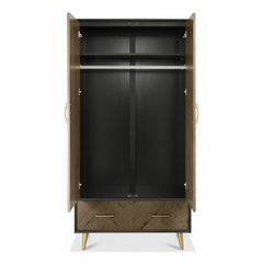 Bentley Designs Sienna Fumed Oak & Peppercorn Double Wardrobe