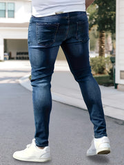 Men's Elastic Jeans Slim Fit Korean Style for Teens