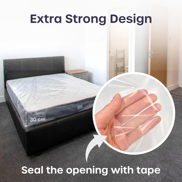 Heavy Duty Mattress Bag for Moving and Storage - Reusable Waterproof Mattress Cover for Moving, Storage and Protect Beds from Stains, Dust, and Pest Damage