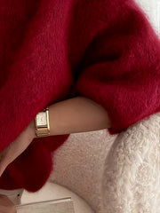 Women's Plush Sweater, High-Quality Alpaca Alpaca Material, Elegant Women's Wear, Essential for Outings, Comfortable and Fitted, Autumn and Winter