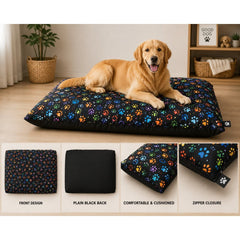 Dog Pet Bed with Removable Zipped Cover Large 95cm x 65cm Soft Washable Cushion