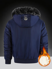 Men's winter lined hooded jacket - a warm and thick outdoor jacket suitable for hiking, hiking, and casual wear