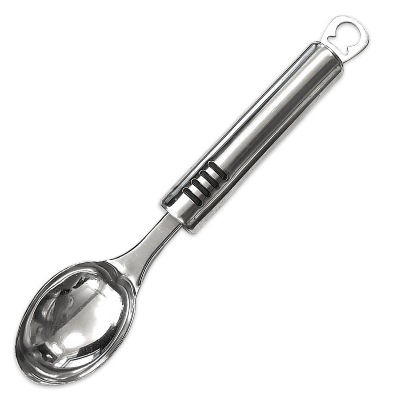 AEX Stainless Steel Ice Cream Spoon - Long Handle Scooper for Sorbet, Melon, & Dessert - Durable & Easy Clean - Versatile Kitchen Utensil for Ice Cream, Yogurt, Coffee, & More - Sleek Design - Perfect for Home, Restaurant, & Party