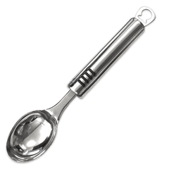 AEX Stainless Steel Ice Cream Spoon - Long Handle Scooper for Sorbet, Melon, & Dessert - Durable & Easy Clean - Versatile Kitchen Utensil for Ice Cream, Yogurt, Coffee, & More - Sleek Design - Perfect for Home, Restaurant, & Party