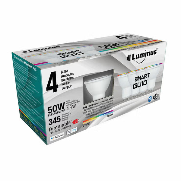 Luminus Smart GU10 LED Light Bulbs - 4 Pack