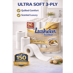 96 Rolls Toilet Tissue – 3 Ply – Extra Long 150 Sheets – Soft & Strong Bulk Pack – Long Lasting Family Size