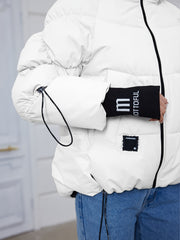 Women's Winter Casual Warm Padded Coat with Fashionable Double Hood and Windproof Cuffs