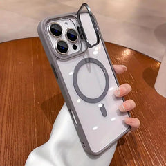 Phone Case: Luxury Transparent Magnetic Wireless Charging Metal Lens Bracket Case for iPhone 17 Promax/Pro/ Air, 16 Plus, 15, 14 Pro Max, 13, 12, 11 and Samsung Galaxy S22/23/24/25 Plus Ultra FE.A Perfect Gift. Shockproof Phone Armor, Sleek Phone
