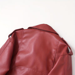 2025 Short Faux Leather Jacket Spring And Autumn American Retro Temperament Motorcycle Jacket Top Coat Women'S Clothing