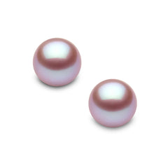 6.5-7Mm Cultured Freshwater Pink Pearl Stud Earrings, 18Ct Yellow Gold