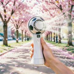 Portable Football Design Handheld Fan, USB Rechargeable Mini Fan, High-Velocity Portable USB Cooling Fan with Digital Display, Mini Soccer Desk Fan for Sports & Travel