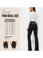 Ladies Flared Trousers Stretch Fit Comfort Fit High-Waisted Flared Pants Suitable For Nurses, Carers, Teachers, School Uniform, Yoga, Travel, Casual, Office Wear