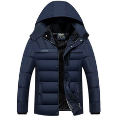 2025 New Fashion Fleece Hooded Winter Coat Men Thick Warm Mens Winter Jacket Windproof Gift for Father Husband Parka