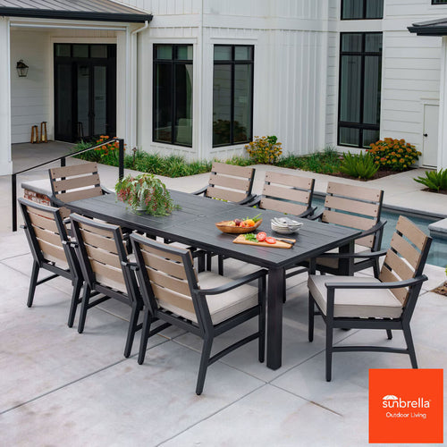 Sunvilla Brookwood 9 Piece Cushioned Patio Dining Set + Cover