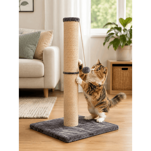 Cat Scratching Post 40cm Scratch Post Kitten Cat Tree Scratcher Sisal Pole Vertical Claw Scratching Tall Modern Design For Cats New