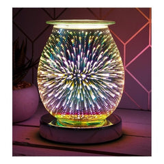 3D Firework & Lightning Effect Electric Wax Melt Burner Lamp – Aromatherapy Oil Burner, Fragrance Diffuser & Warmer for Home Décor, Bedroom & Living Room – Decorative 17cm Touch Lamp