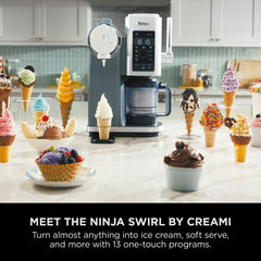 Ninja Swirl by Creami 13-In-1 Soft Serve & Ice Cream Maker, NC701UK