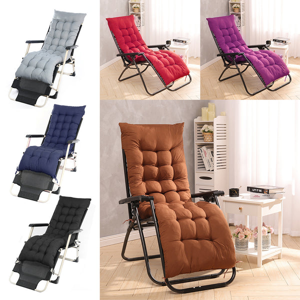 1pc Breathable Ventilated Sun Bed Recliner Bench Cushion with Waist Support, Thick Garden Seat Pad 162*52*10cm, Multi-Color Options, Long Bench, Seat Cushion, Contemporary Style