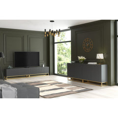 Ripple Duo 200cm Modern Sideboard with Fluted Doors and Storage