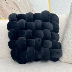 1pc Hand-woven Square Cushion Knot Pillow