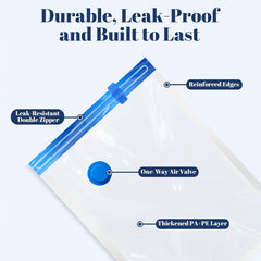 11pcs Vacuum Compression Storage Bags Set with Portable Hand Pump - Large + Medium + Small + Hand Pump - Suitable for Bedding, Clothes, Travel Essentials, Luggage Vacuum Seal Bags, Thickened Material, No Electricity Required