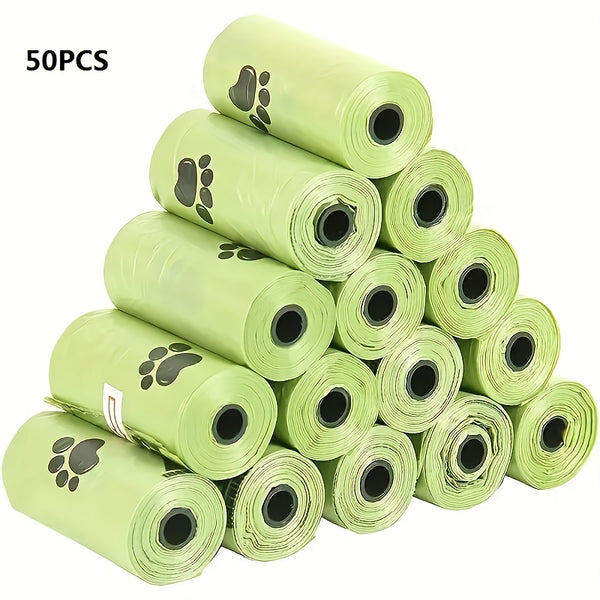 50 Rolls Dog Poop Bag, Portable Pet Waste Bag Refill Rolls, Thickened Leak Proof Pet Garbage Bags, Pet Cleaning Supplies Open-top Garbage Bag, Pet Waste Bags for Indoor & Outdoor Use